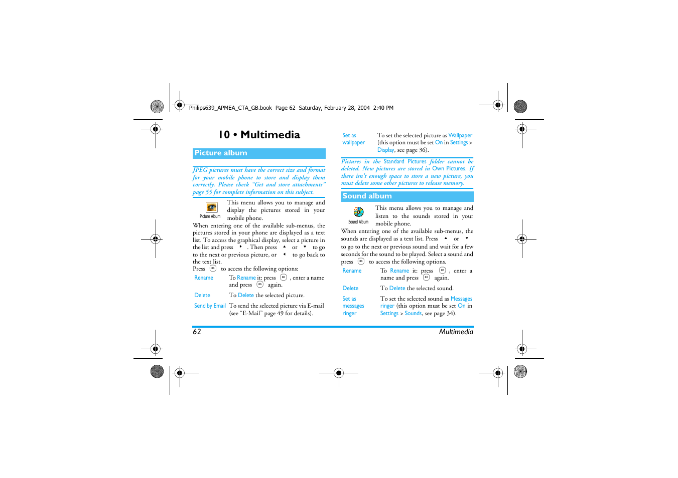 10 • multimedia | Philips 639 User Manual | Page 63 / 100