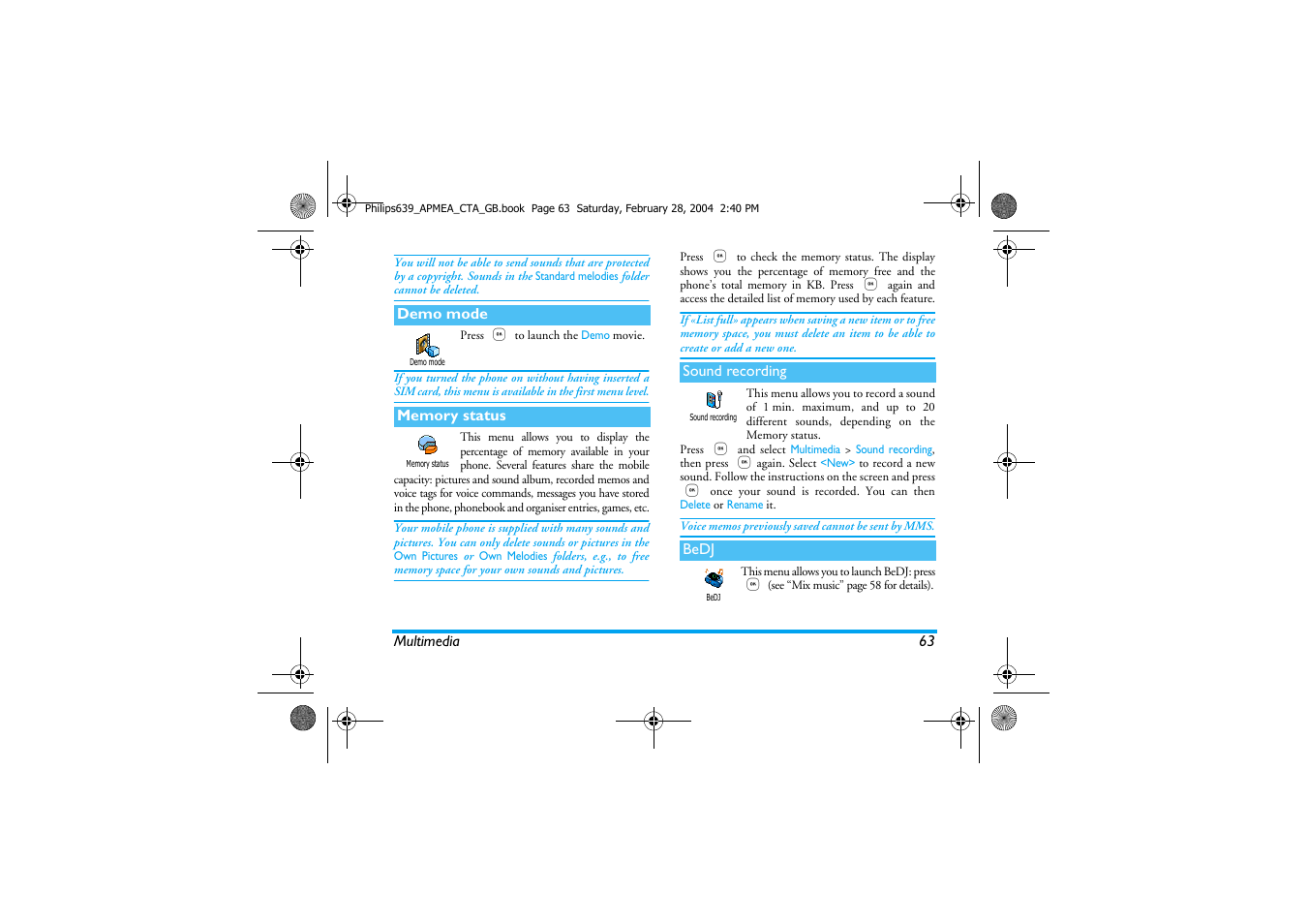 Philips 639 User Manual | Page 64 / 100