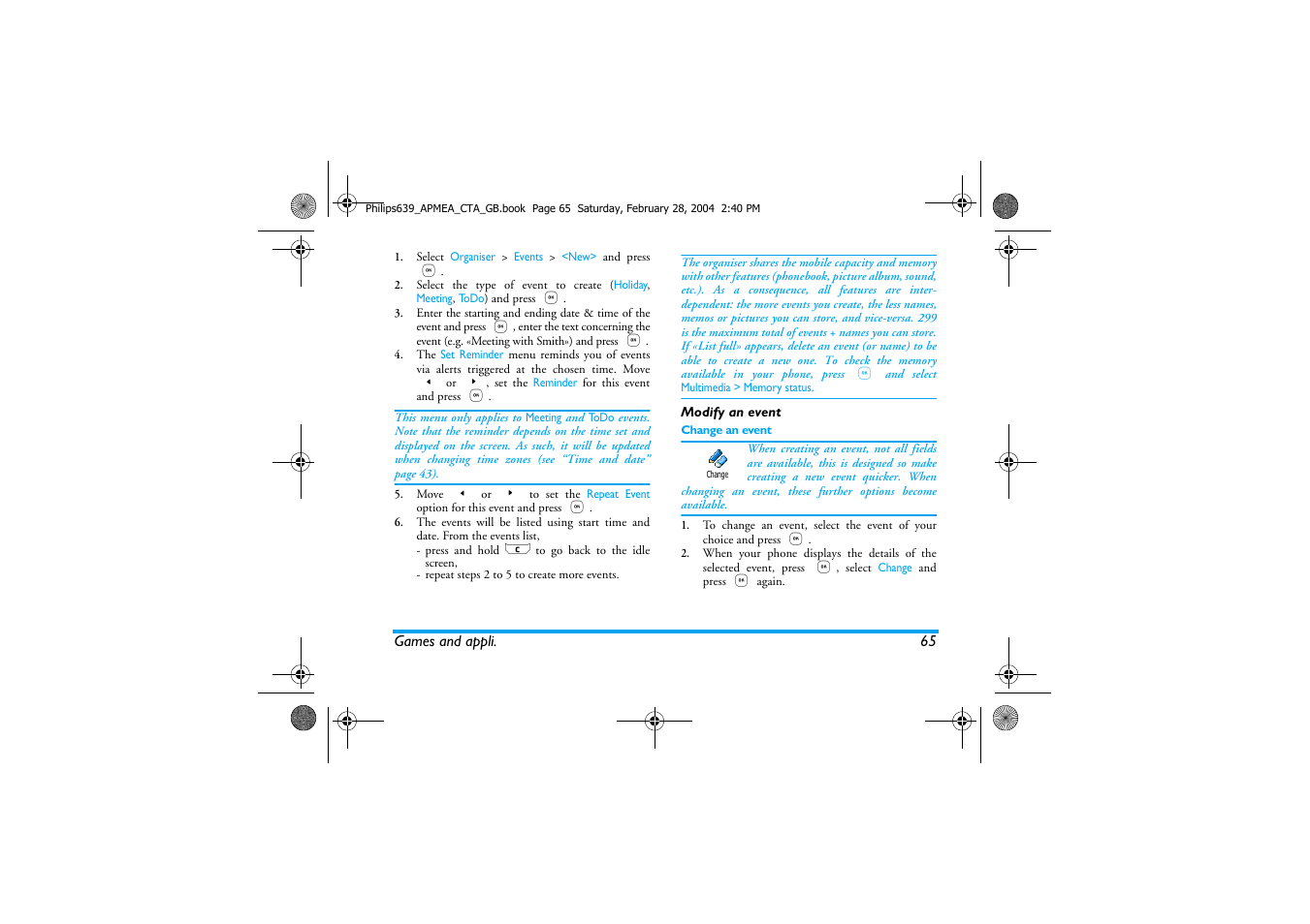 Philips 639 User Manual | Page 66 / 100