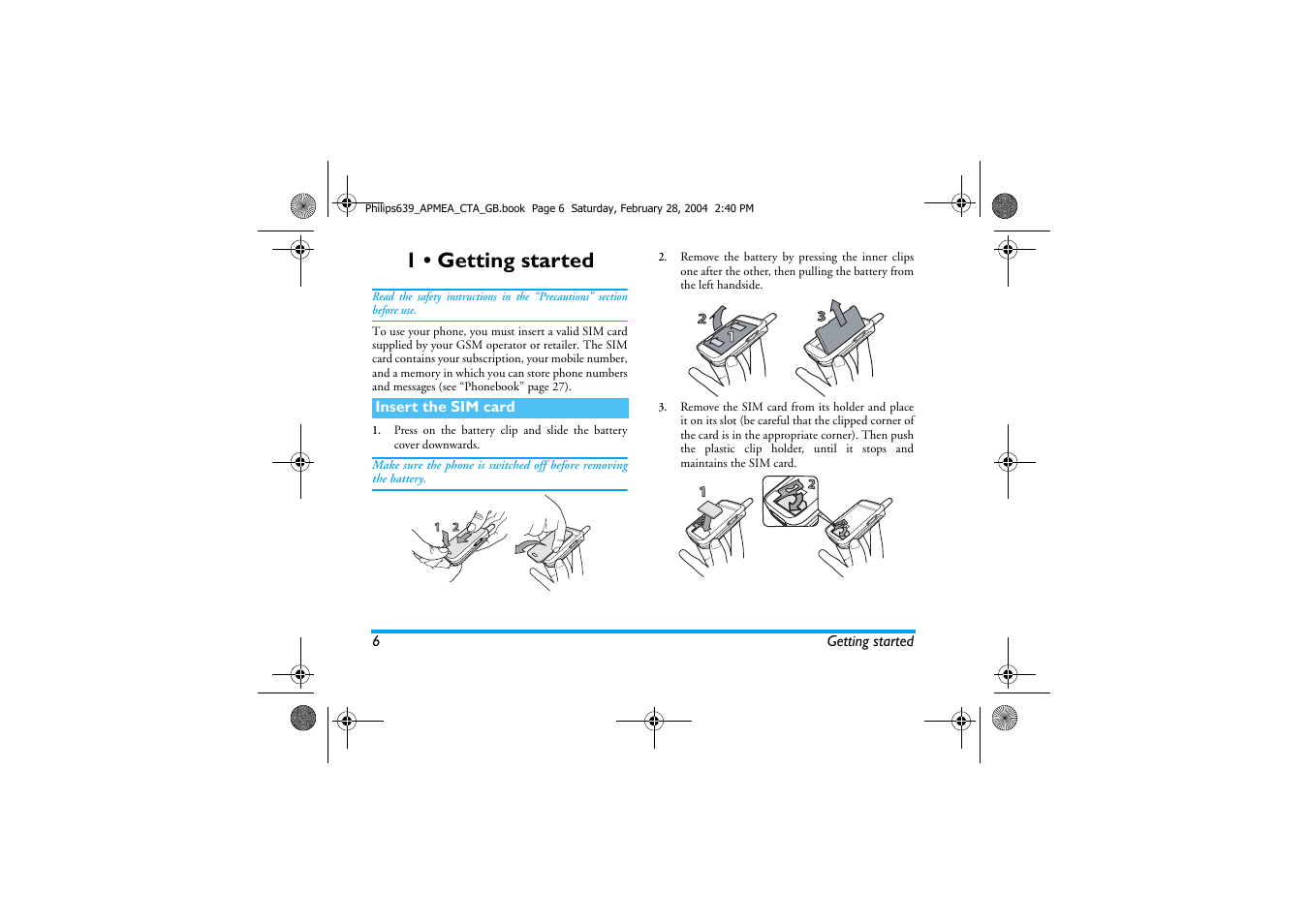 1 • getting started | Philips 639 User Manual | Page 7 / 100