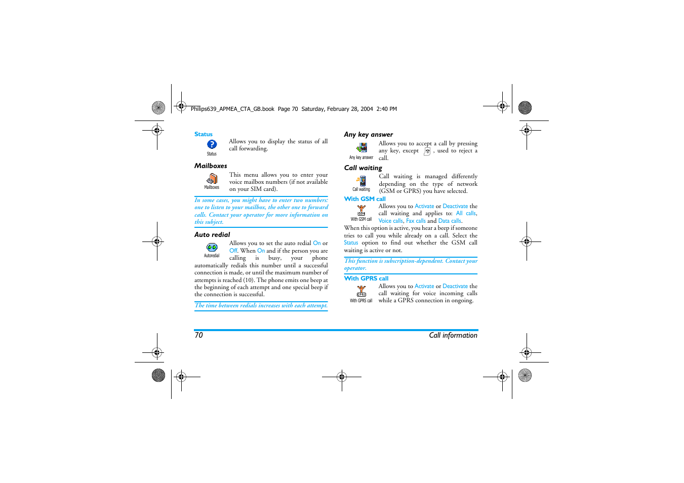 Philips 639 User Manual | Page 71 / 100