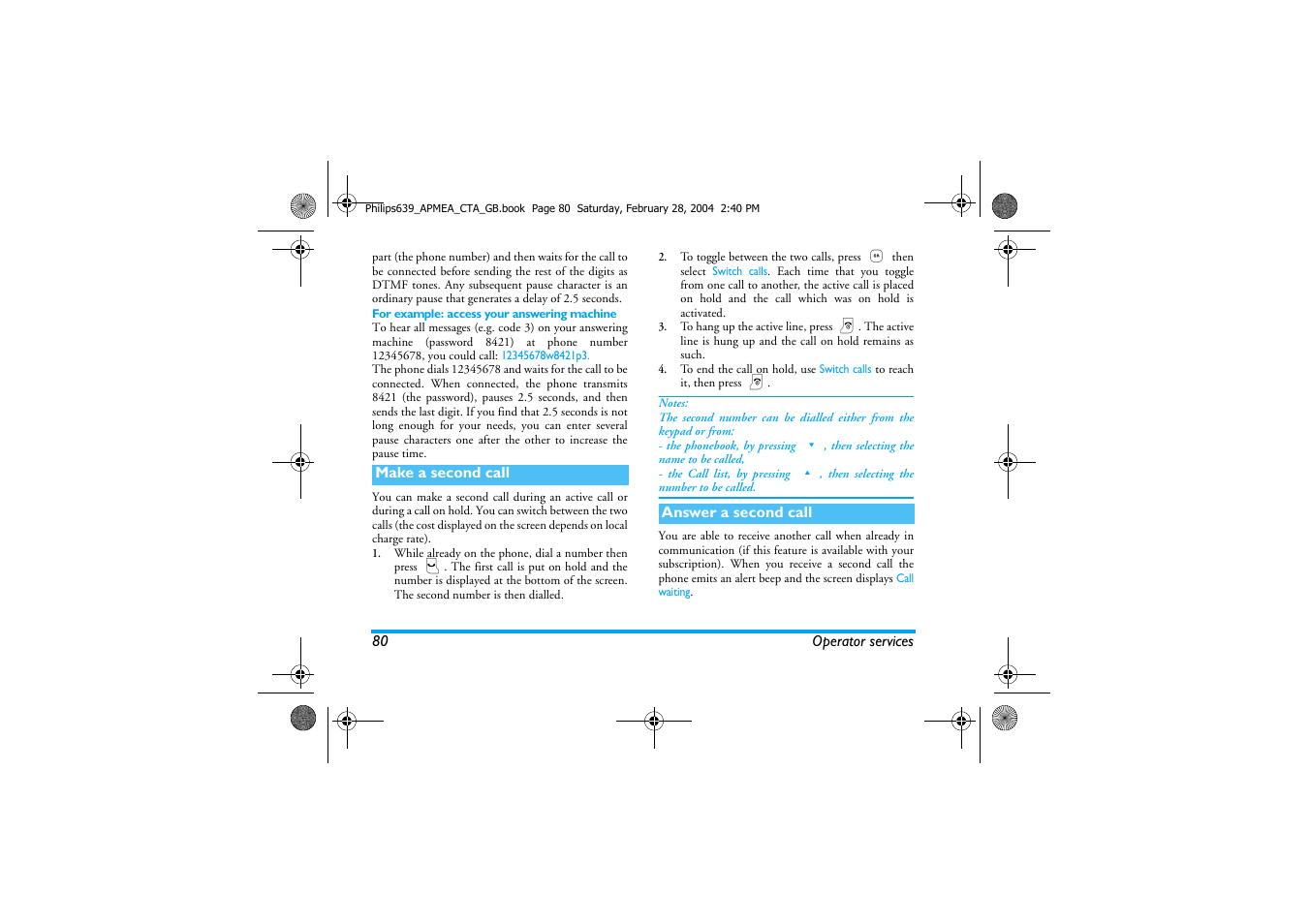 Philips 639 User Manual | Page 81 / 100