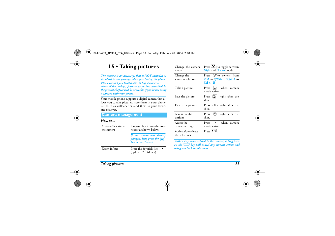 15 • taking pictures | Philips 639 User Manual | Page 84 / 100