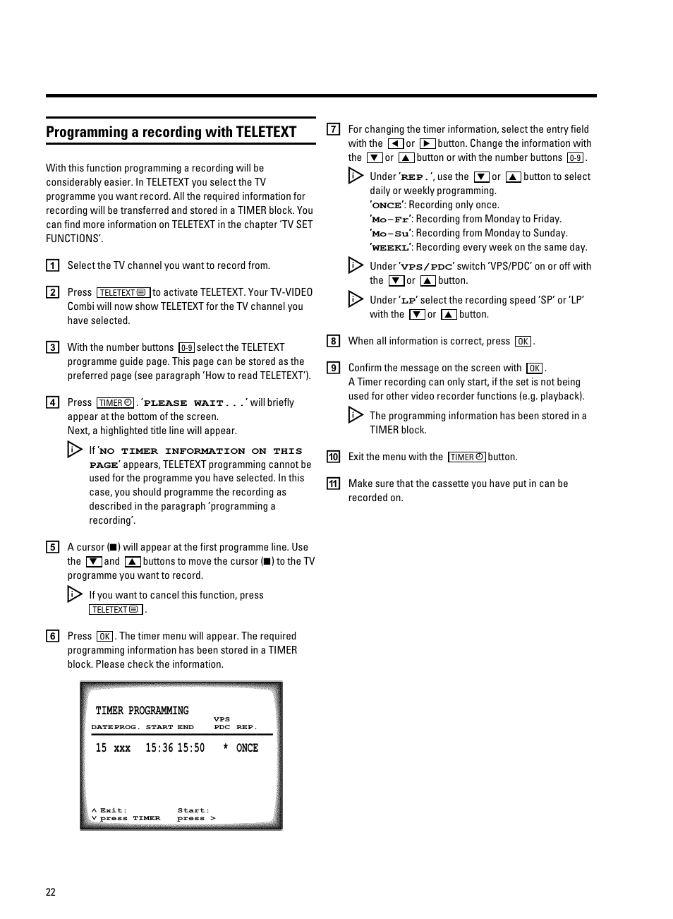 Programming a recording with teletext | Philips 21PV708-715-908-918/07 User Manual | Page 24 / 31
