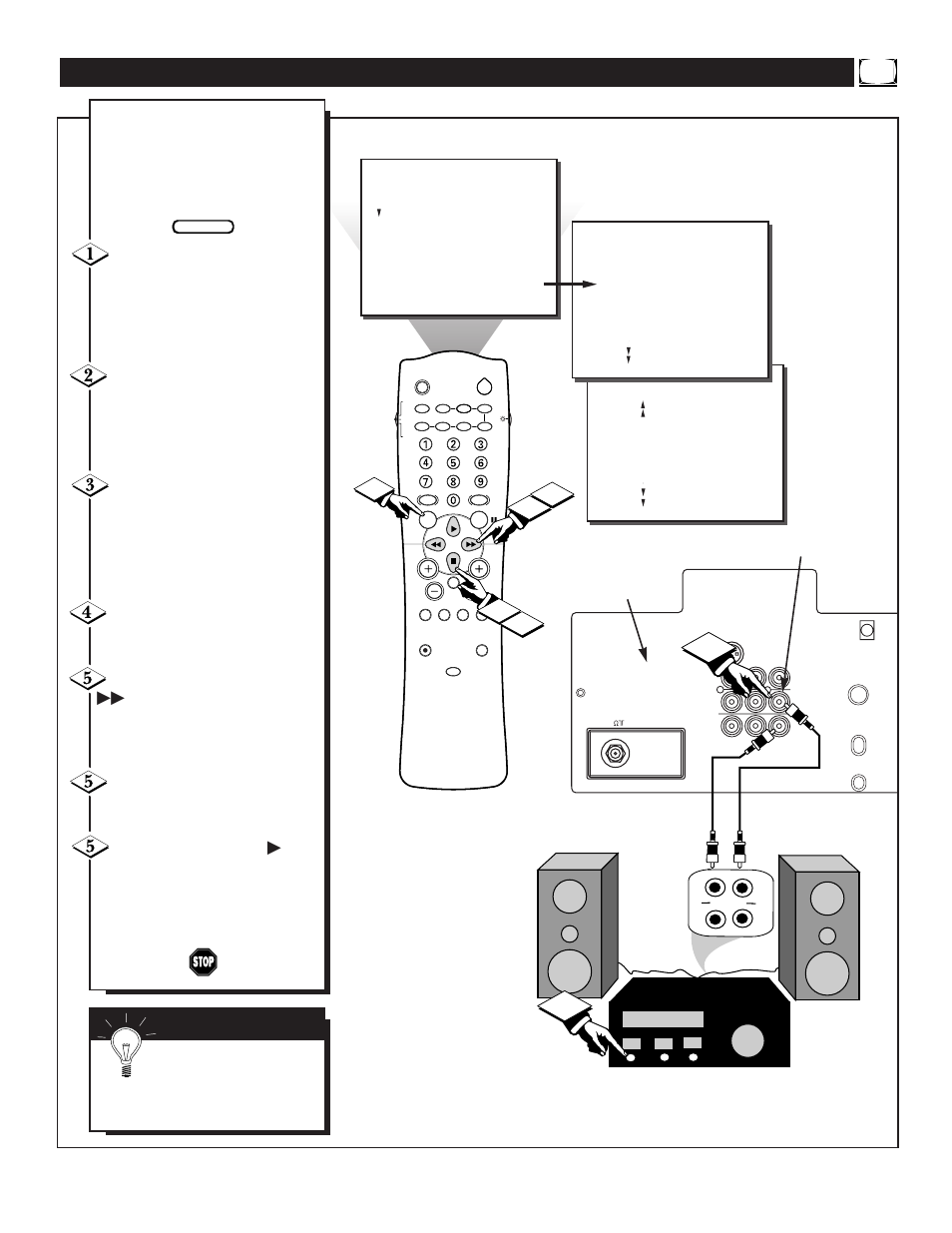 Tv s, Sing the, Peaker | Ontrol and, Udio, Utput, Acks | Philips TP2781 User Manual | Page 21 / 44