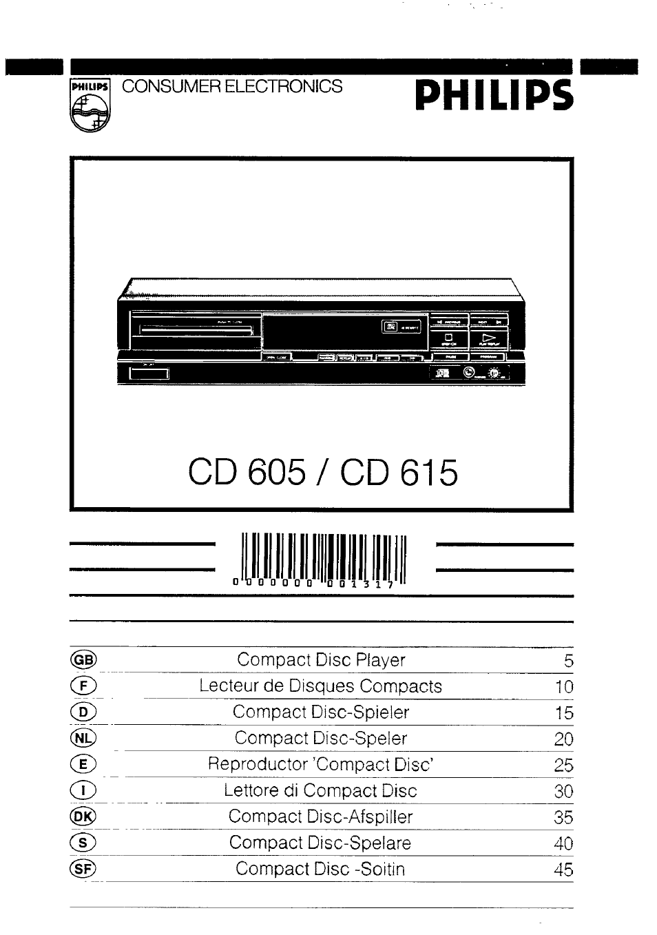 Philips CD 605 User Manual | 14 pages