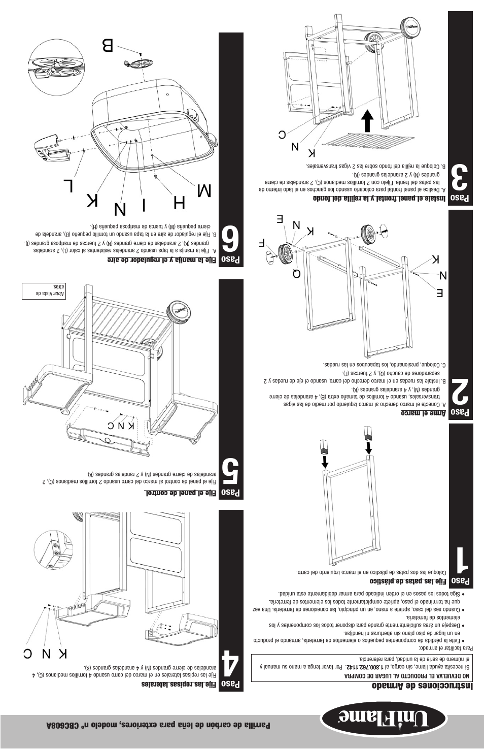 Instrucciones de armado, Paso | Philips CBC608A User Manual | Page 9 / 12