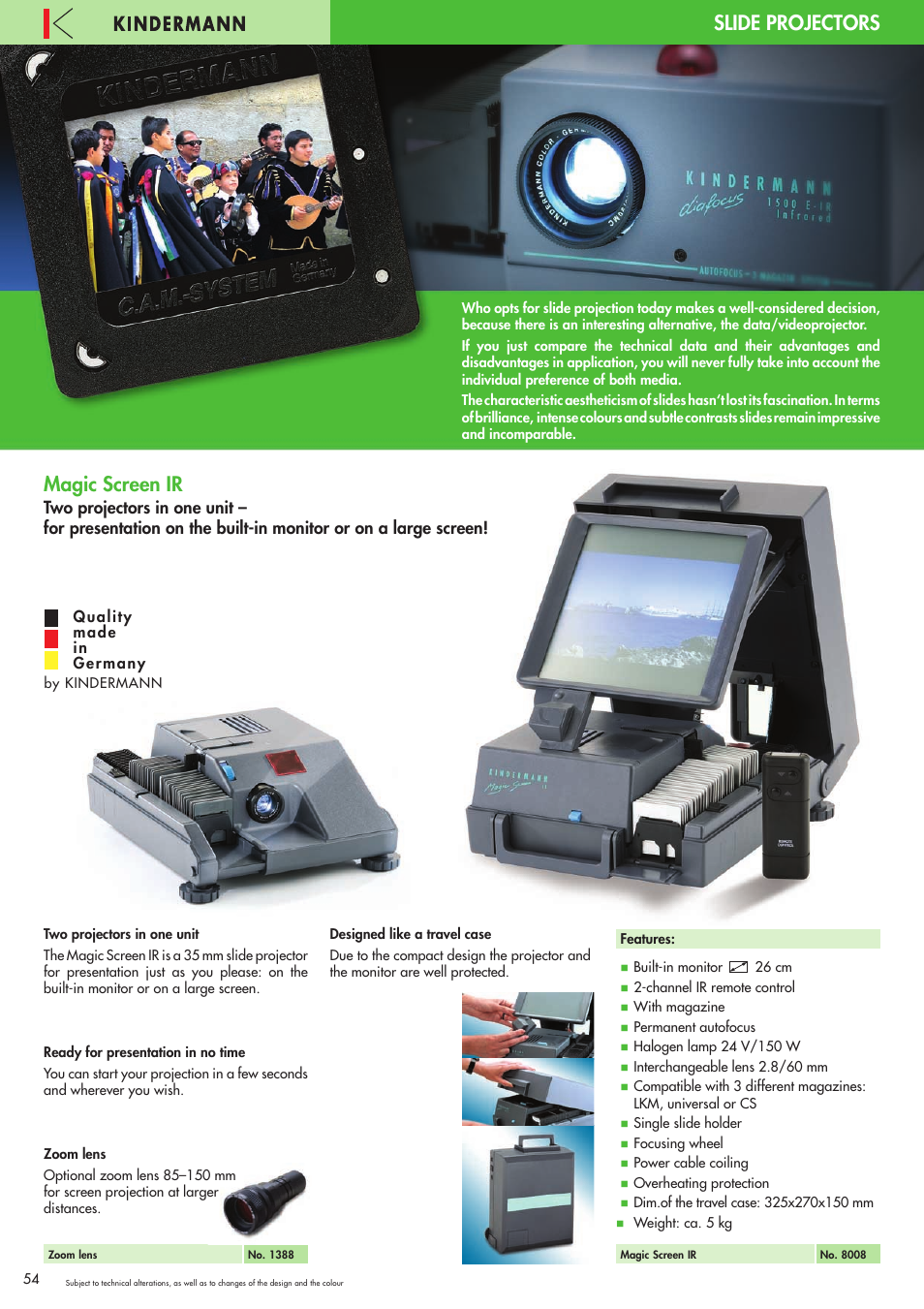 Slide projectors, Magic screen ir, Slide projectors magic screen ir | Philips 220X User Manual | Page 54 / 68