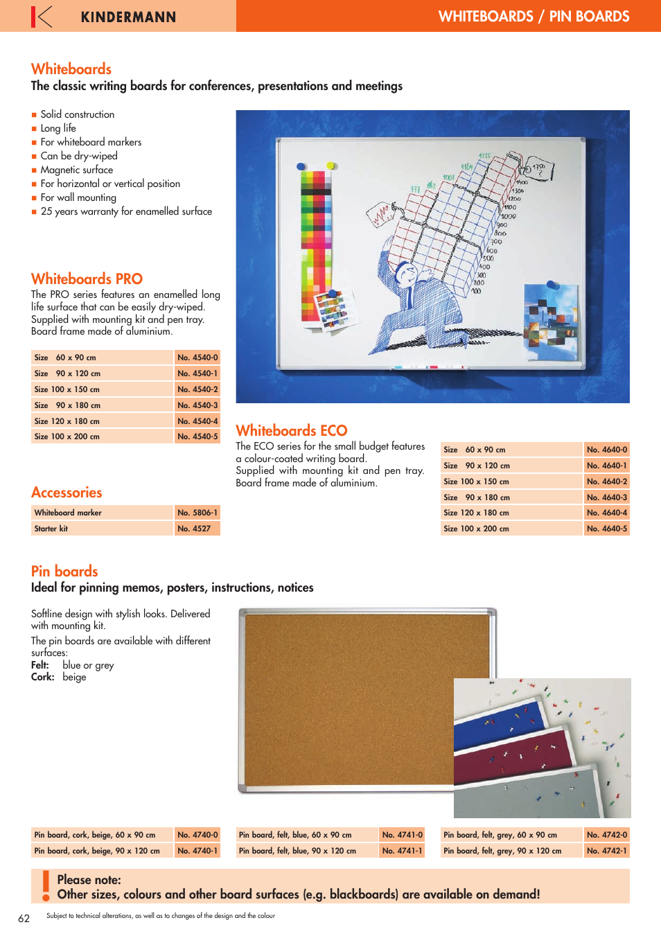 Whiteboards / pin boards, Whiteboards, Whiteboards pro | Whiteboards eco, Accessories, Pin boards | Philips 220X User Manual | Page 62 / 68