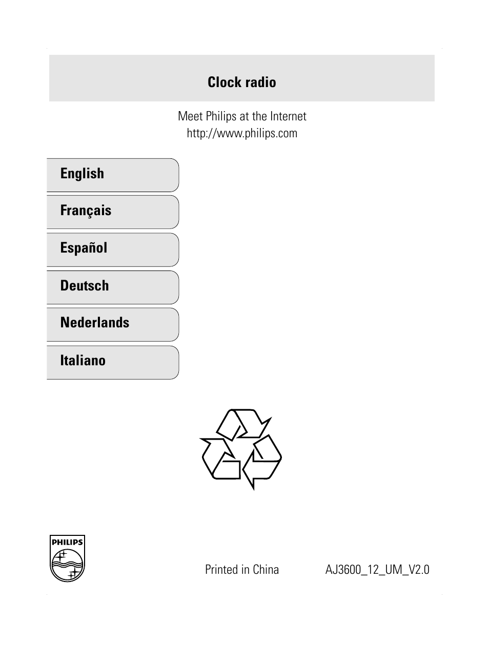 Philips AJ 3600 User Manual | Page 16 / 16