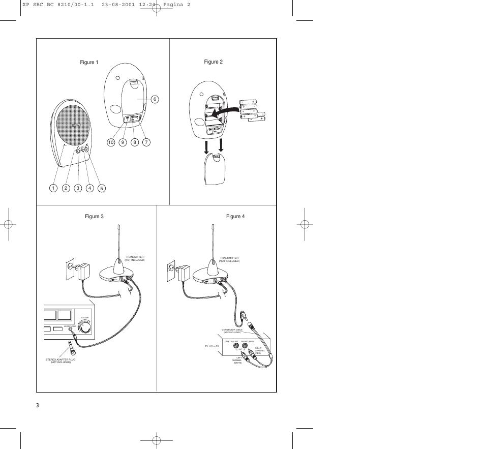 Tunning l l+r r dc 9v, 1 2 channel - 12v dc | Philips FM CORDLESS SPEAKER BC8210 User Manual | Page 3 / 133