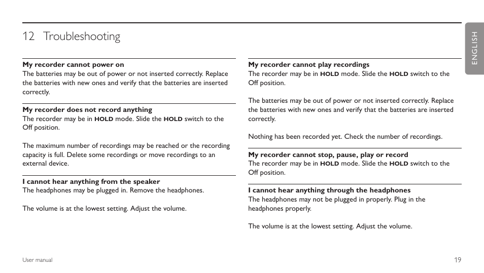 12 troubleshooting, Troubleshooting 12 | Philips LFH 660 User Manual | Page 19 / 22