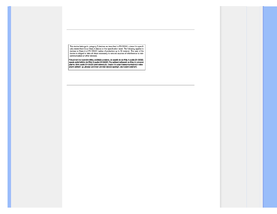 En 55022 compliance (czech republic only), Polish center for testing and certification notice | Philips 170V9 User Manual | Page 18 / 85