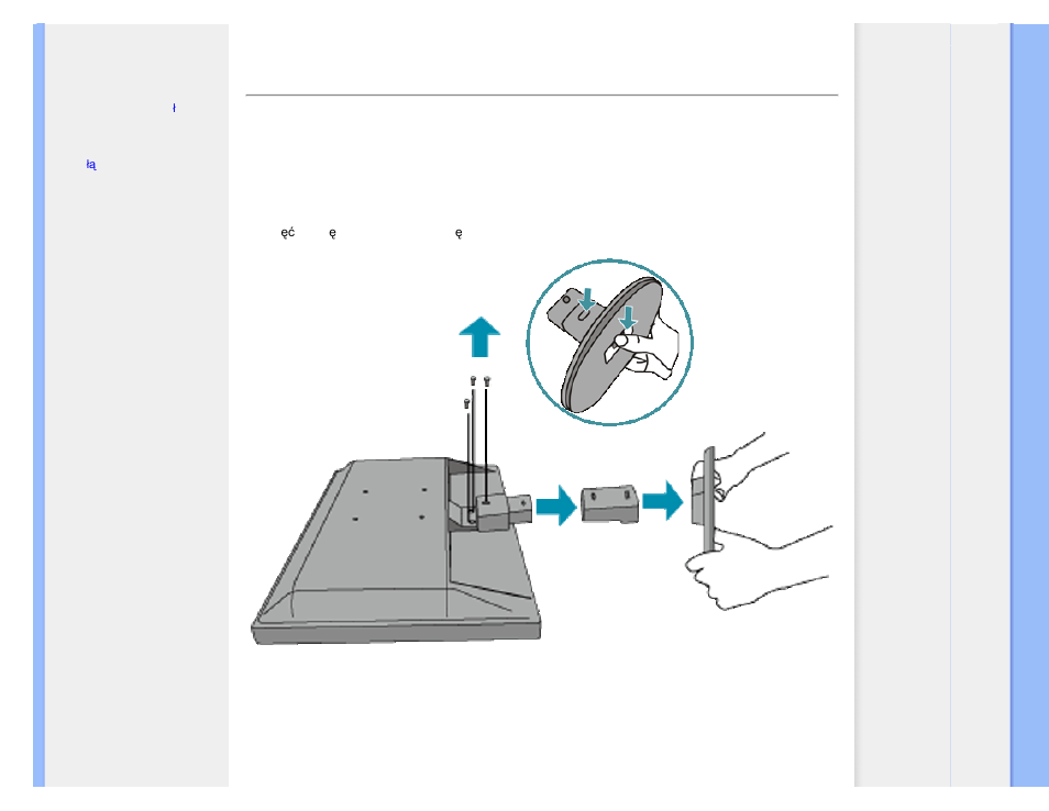 Wymontowanie podstawy | Philips 170V9 User Manual | Page 42 / 85