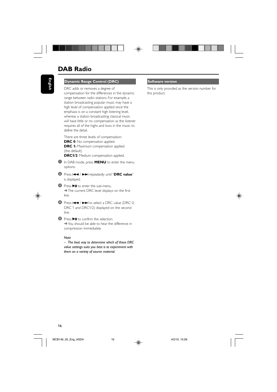 Dab radio | Philips MCB146 User Manual | Page 16 / 24