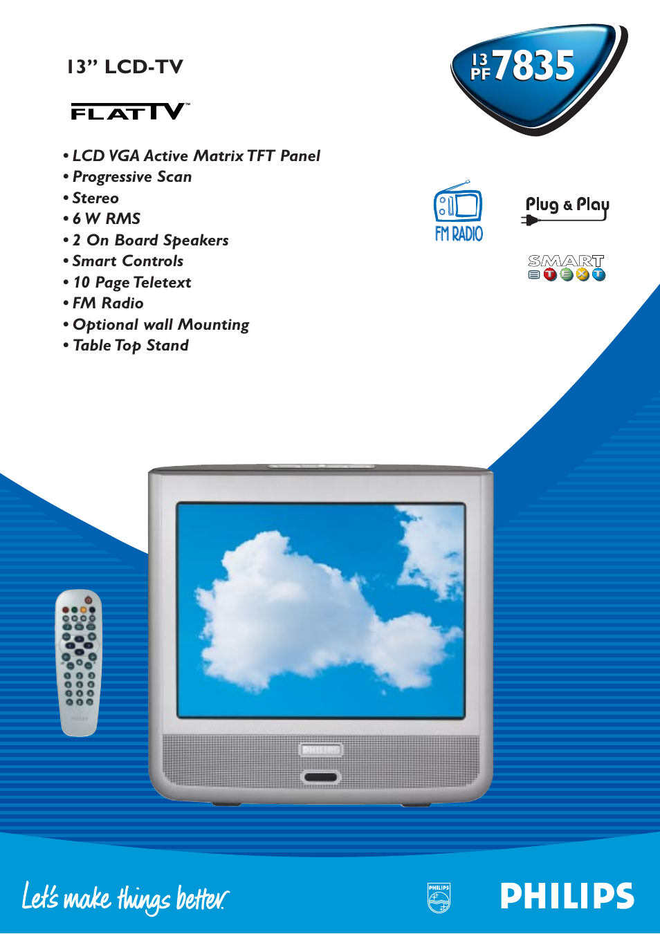 Philips 13" LCD-TV PF7835 User Manual | 2 pages