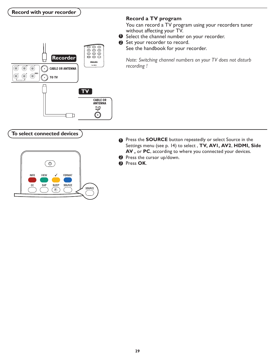 Tv recorder | Philips 19PFL5402D User Manual | Page 36 / 43