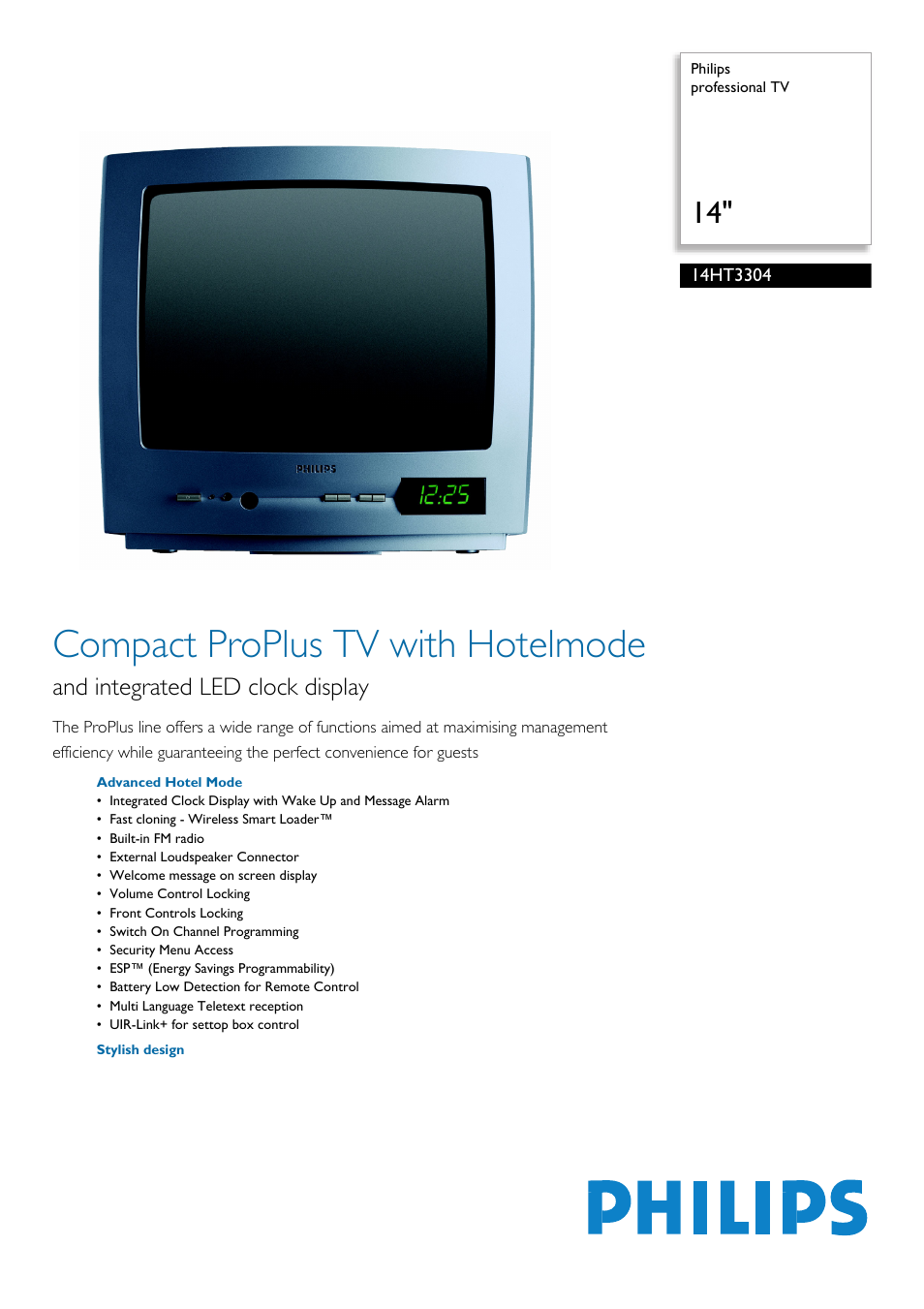 Philips 14HT3304 User Manual | 2 pages
