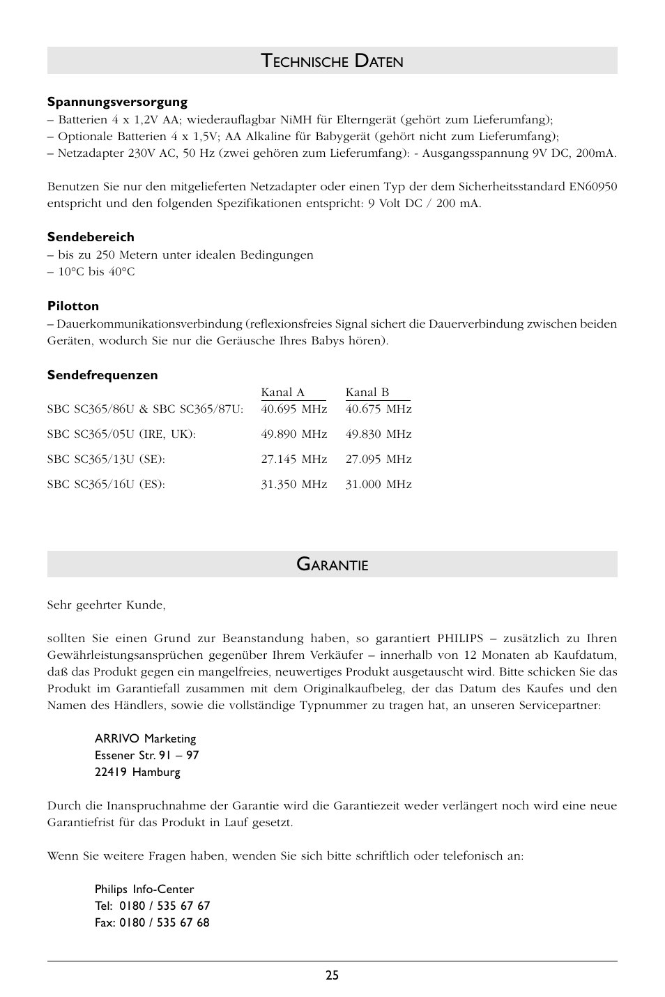 Philips SBCSC365 User Manual | Page 26 / 75