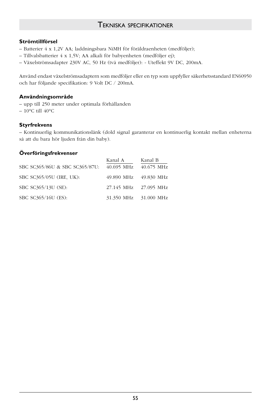 Philips SBCSC365 User Manual | Page 56 / 75