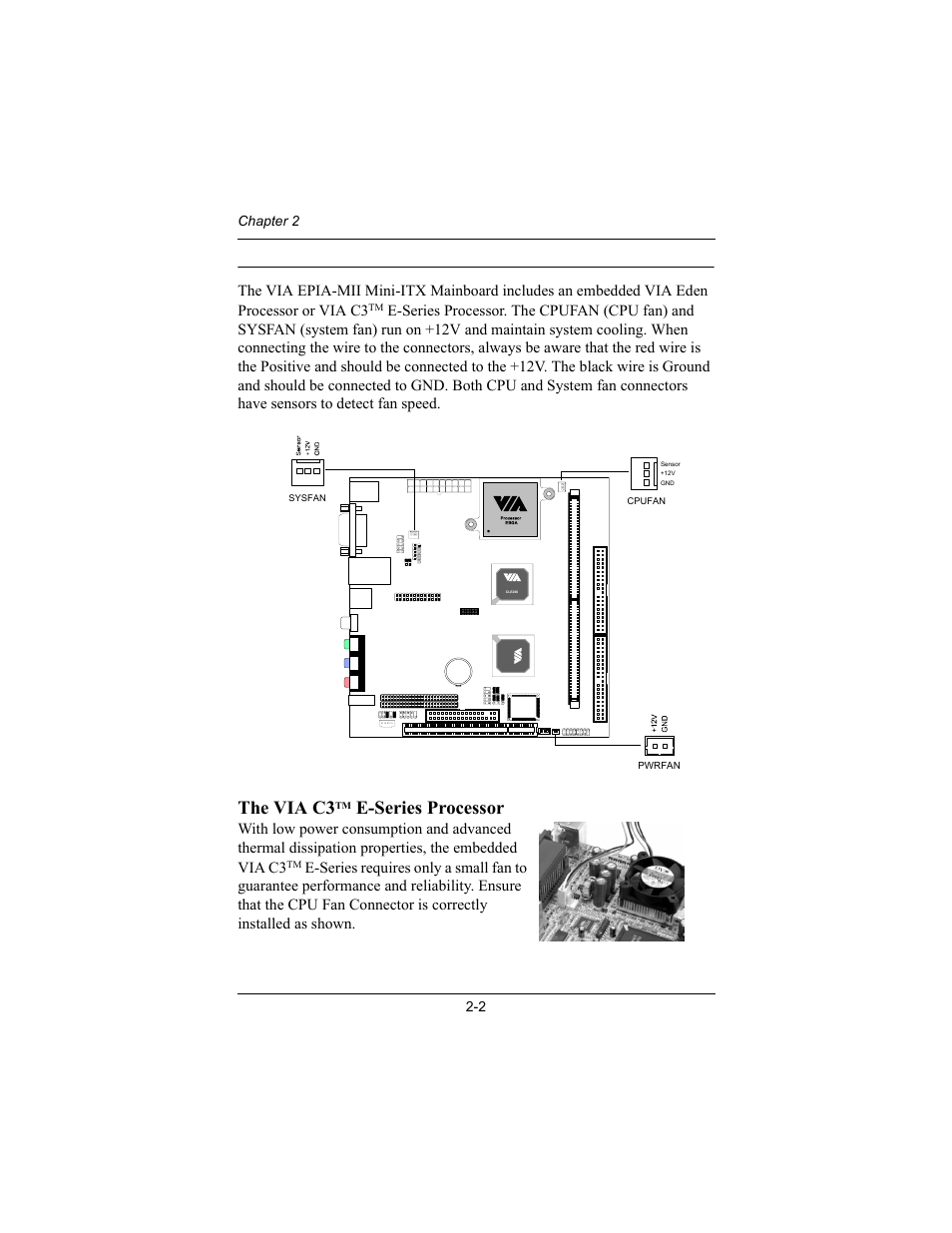 The via c3, E-series processor | Philips Mini-ITX Mainboard EPIA-MII User Manual | Page 17 / 75