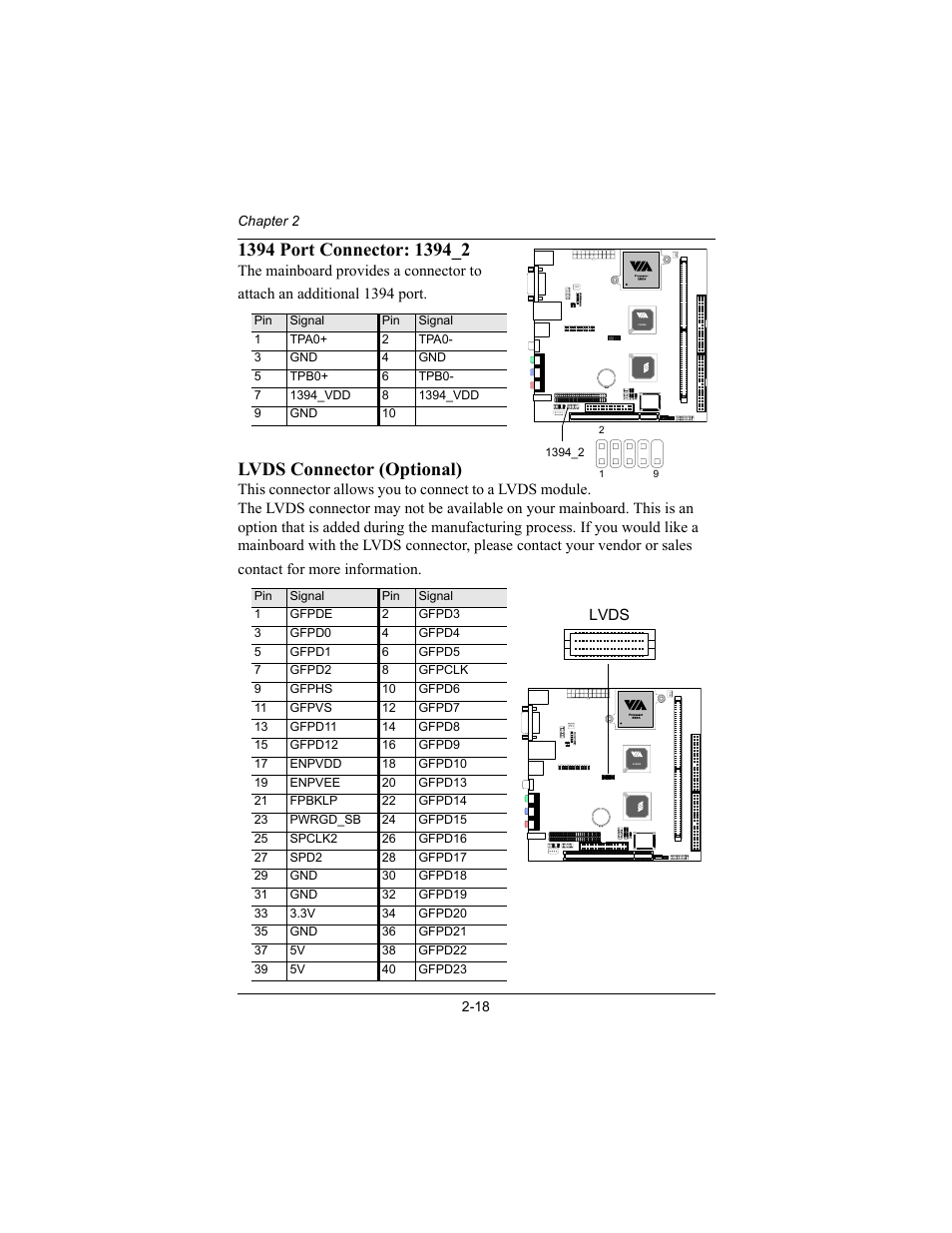 Lvds connector (optional) | Philips Mini-ITX Mainboard EPIA-MII User Manual | Page 33 / 75