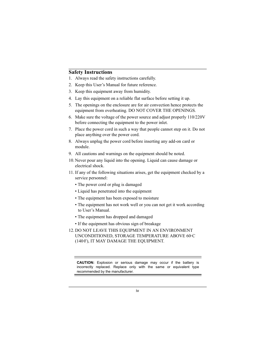 Safety instructions | Philips Mini-ITX Mainboard EPIA-MII User Manual | Page 4 / 75