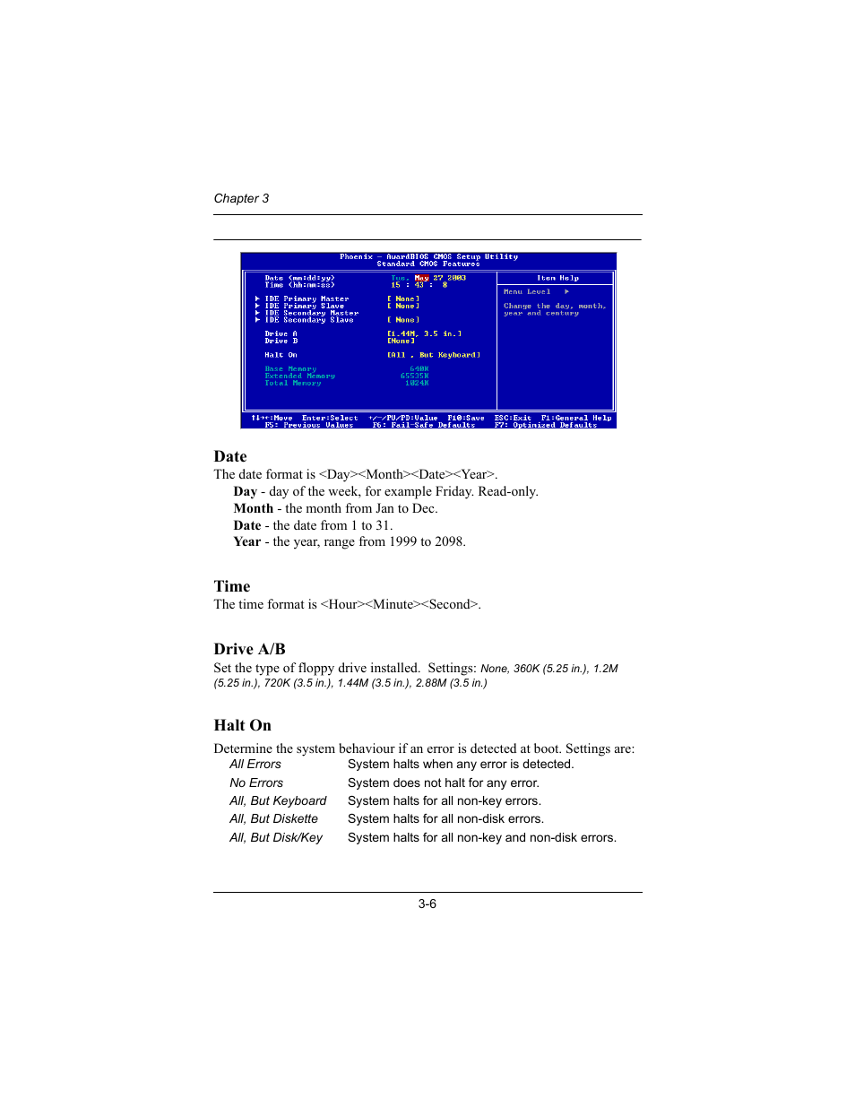 Standard cmos features | Philips Mini-ITX Mainboard EPIA-MII User Manual | Page 41 / 75