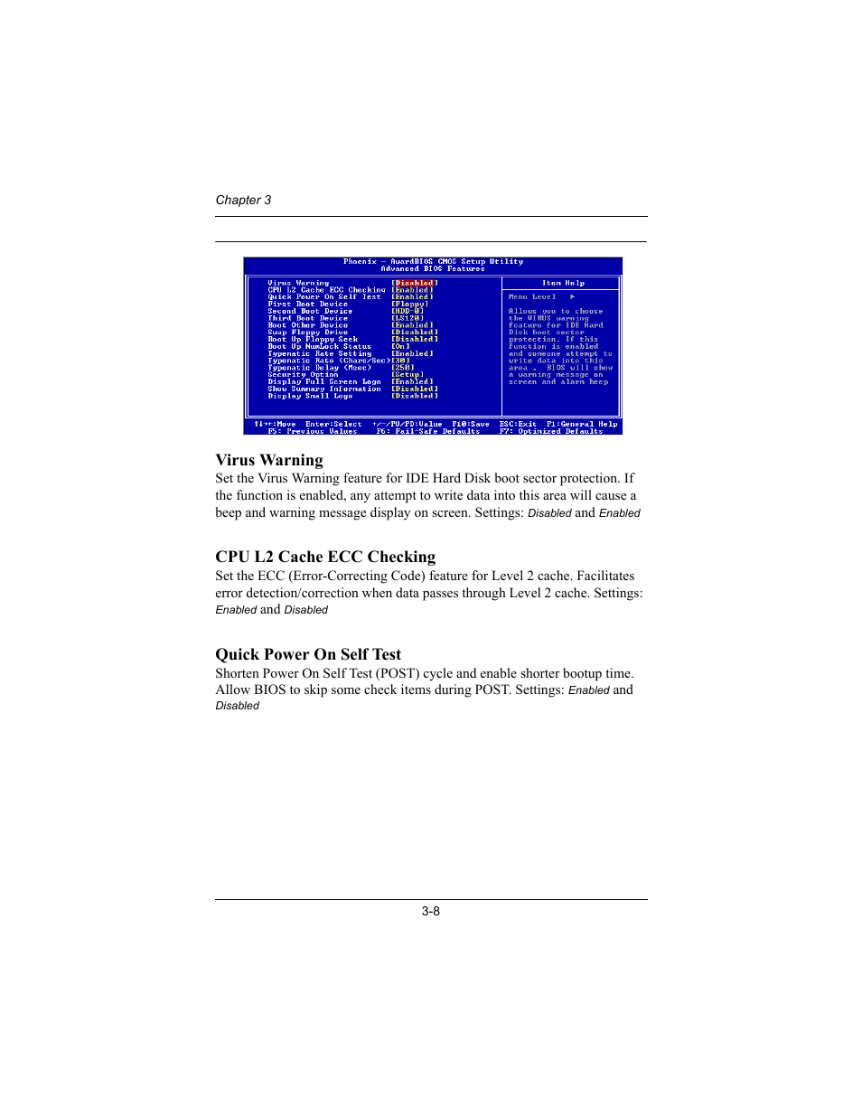 Advanced bios features | Philips Mini-ITX Mainboard EPIA-MII User Manual | Page 43 / 75