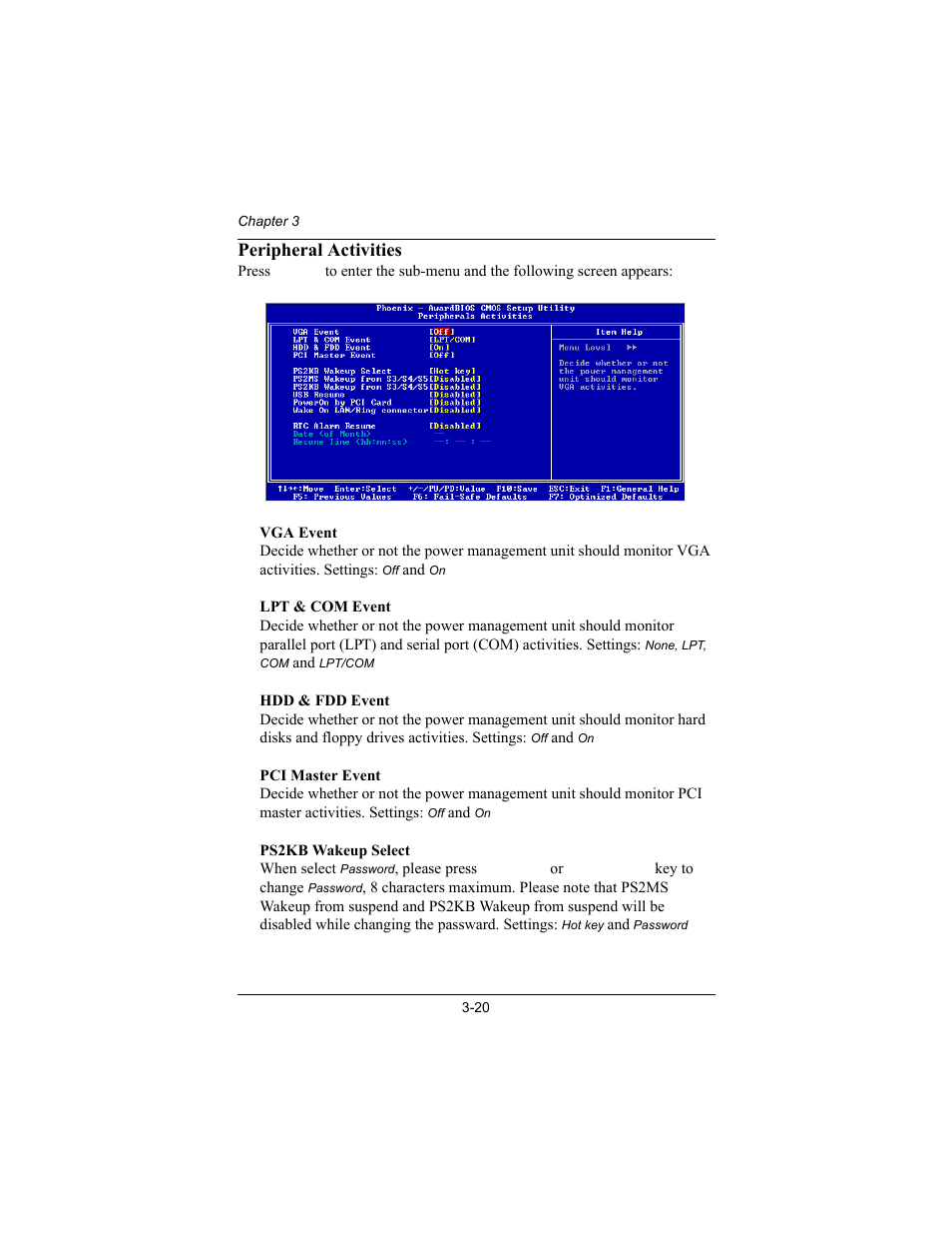 Peripheral activities | Philips Mini-ITX Mainboard EPIA-MII User Manual | Page 55 / 75