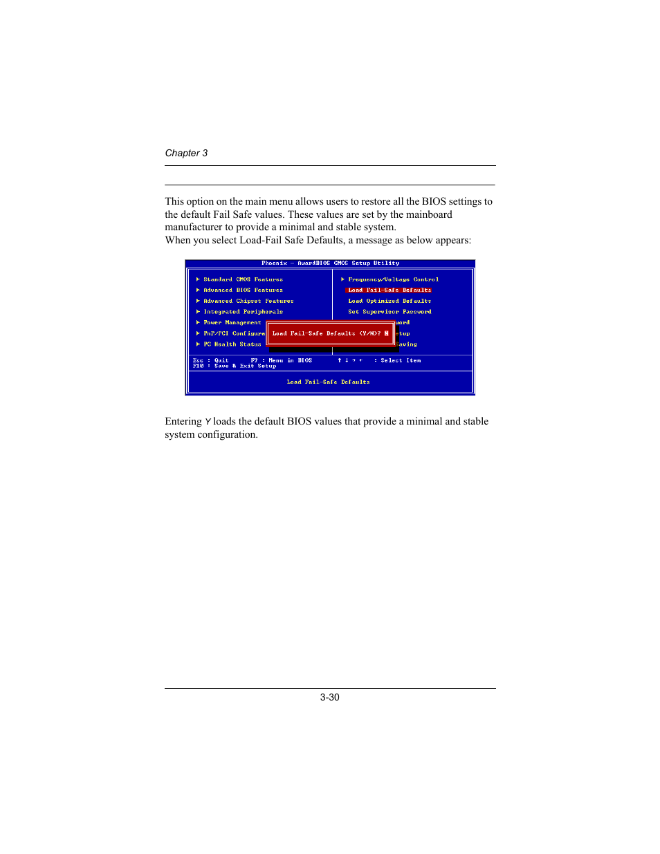 Load fail-safe defaults | Philips Mini-ITX Mainboard EPIA-MII User Manual | Page 65 / 75