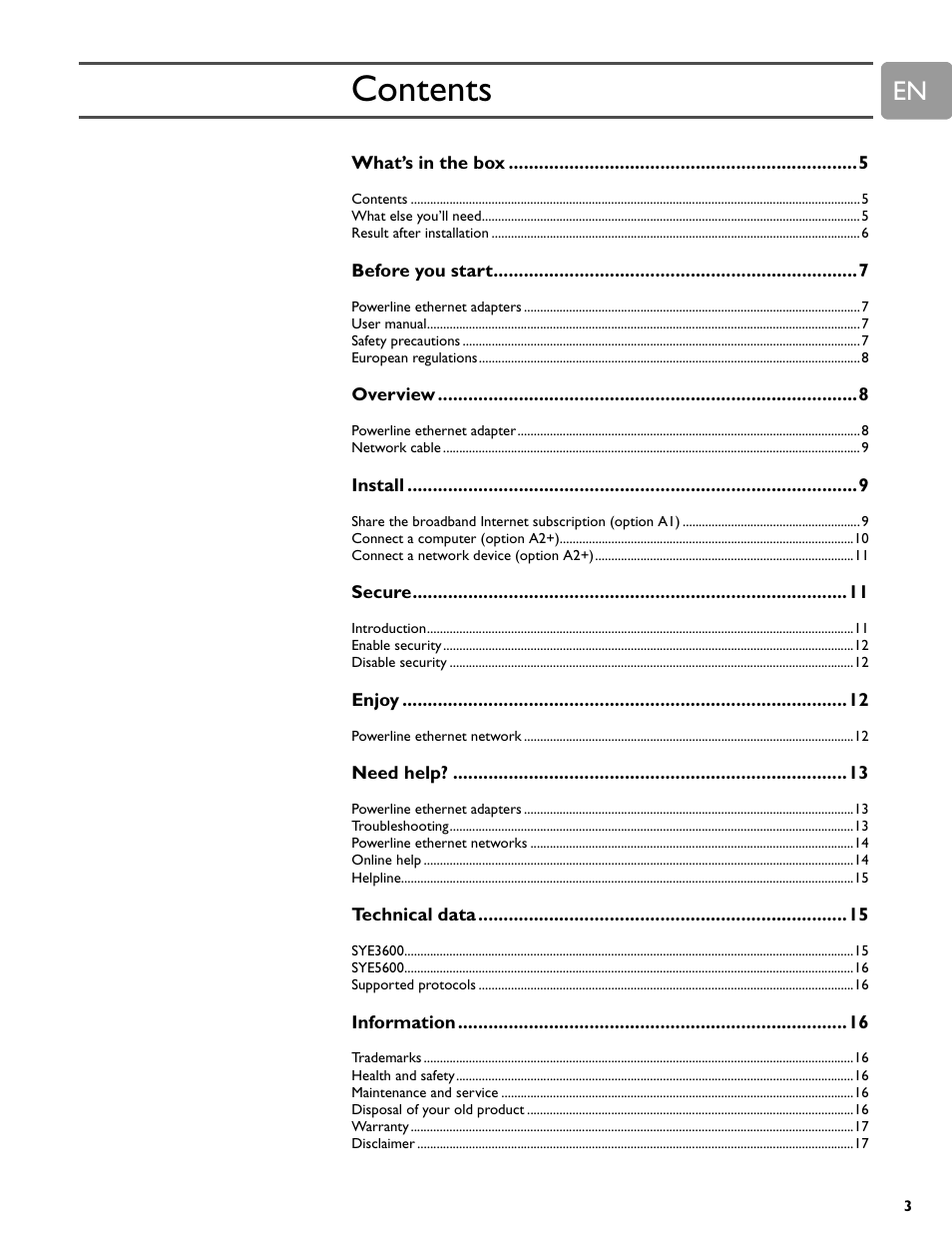 Philips SYE5600 User Manual | Page 3 / 18