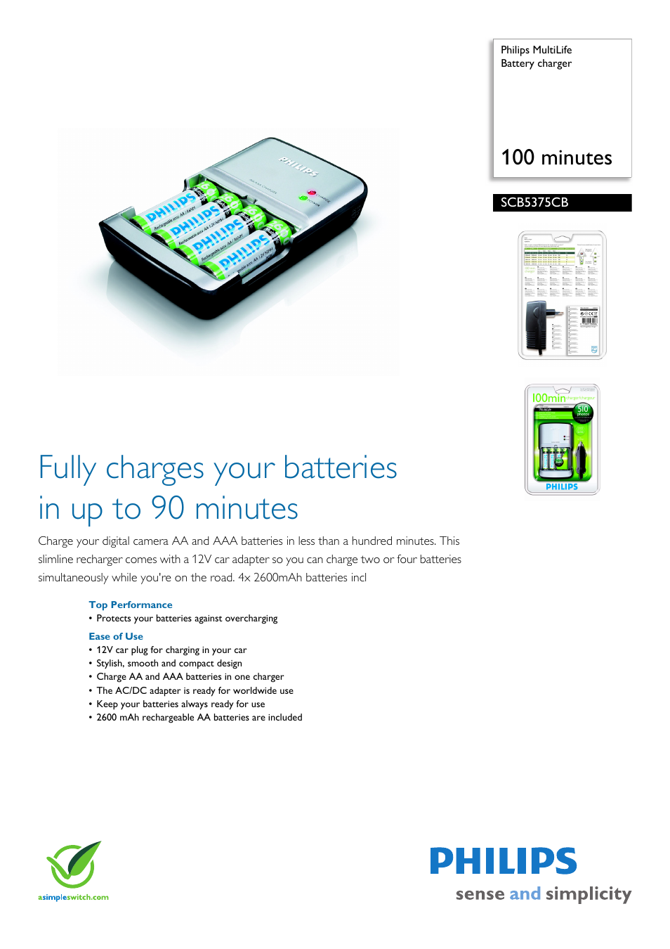 Philips SCB5375CB User Manual | 2 pages