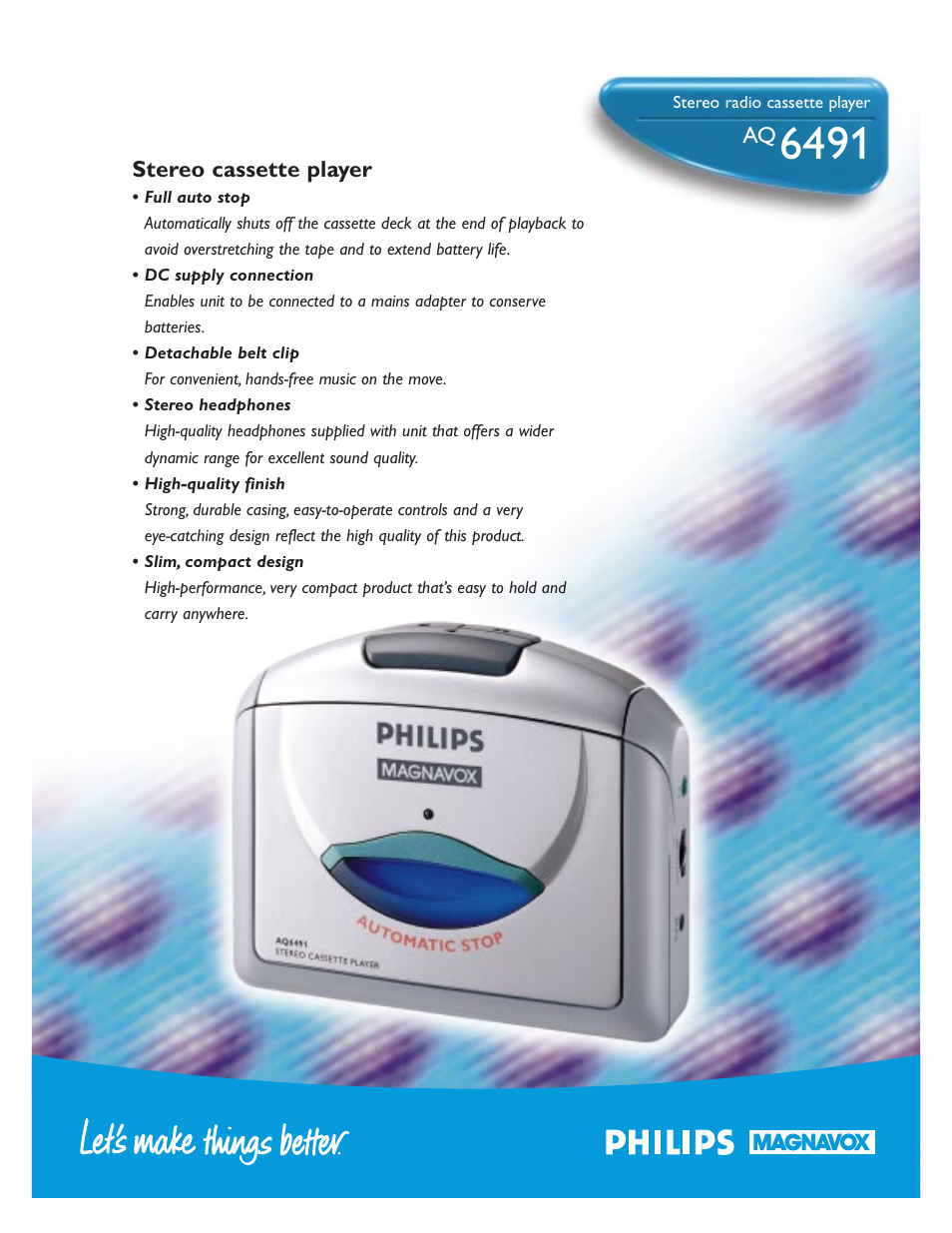 Philips AQ6491 User Manual | 2 pages