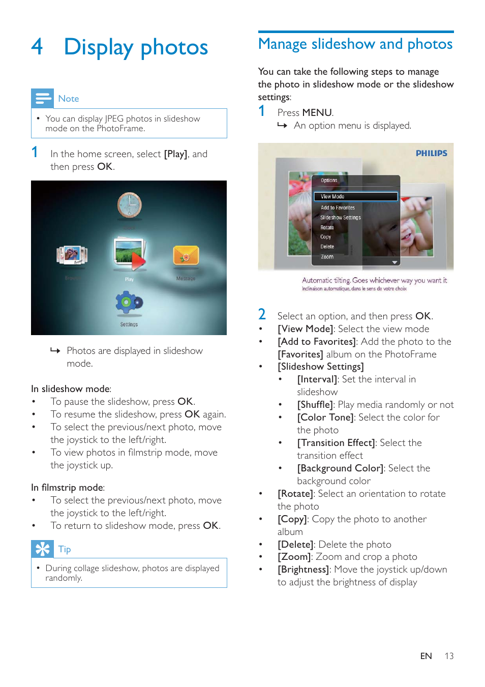 4 display photos | Philips SPF2307 User Manual | Page 12 / 35