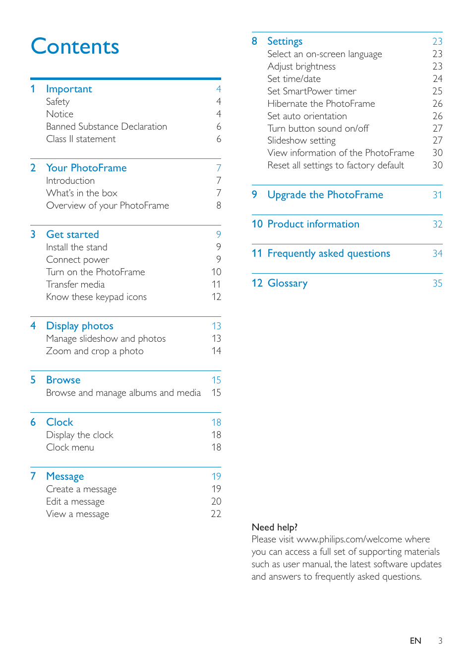 Philips SPF2307 User Manual | Page 2 / 35