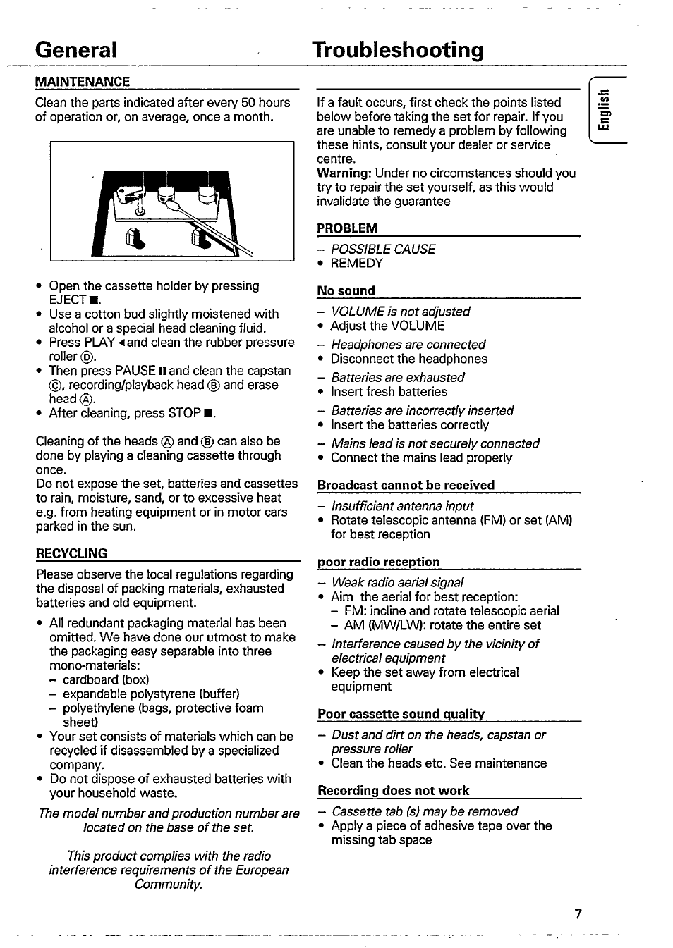 General troubleshooting | Philips AQ 5150/00P User Manual | Page 7 / 8