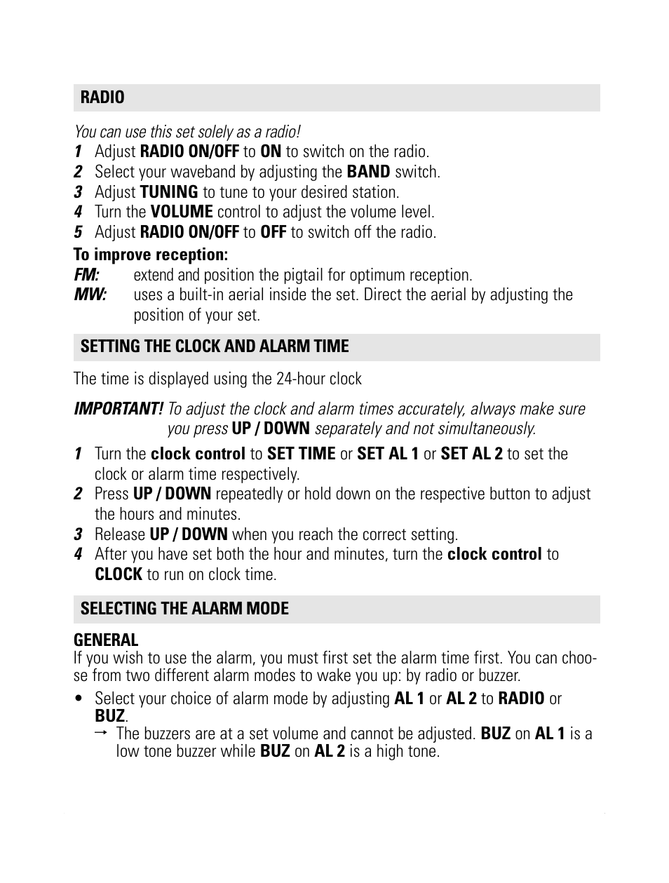 Philips AJ3231/79 User Manual | Page 5 / 12