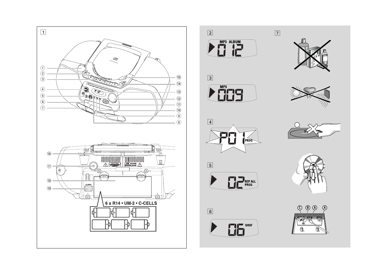 Philips SOUNDMACHINE AZ122 User Manual | Page 2 / 6