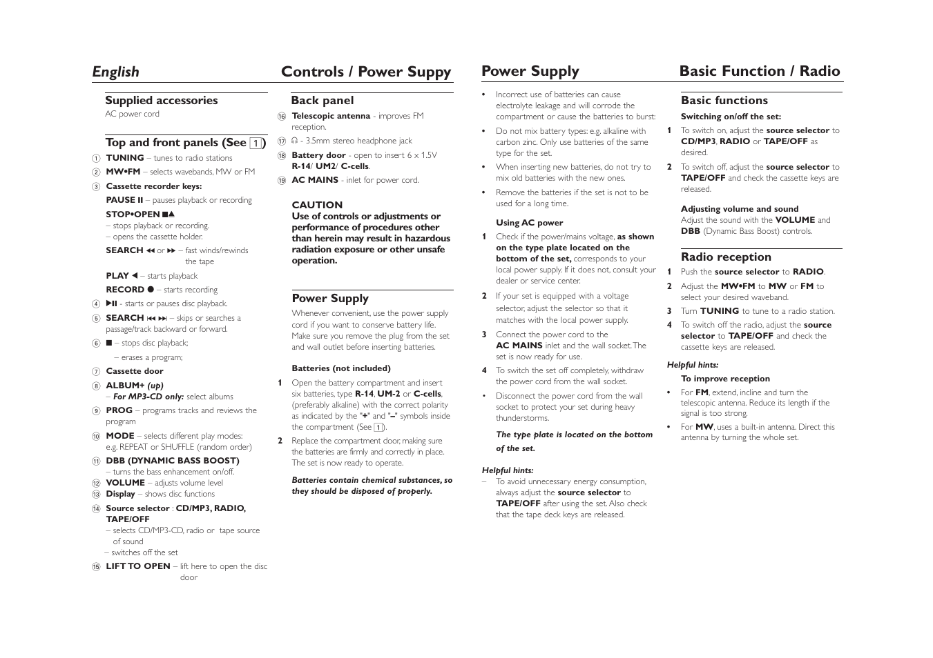 Philips SOUNDMACHINE AZ122 User Manual | Page 3 / 6