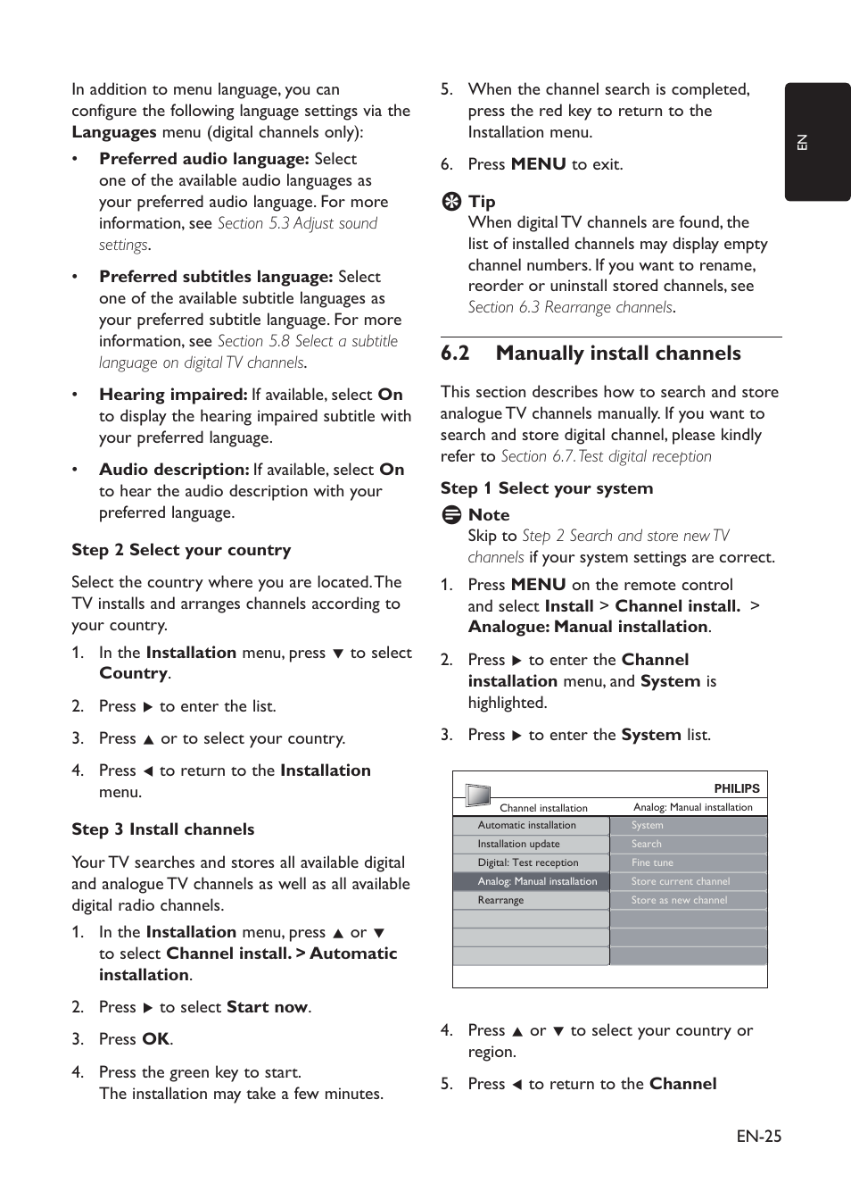 6�2 manually install channels | Philips 19PFL3403D/10 User Manual | Page 26 / 46