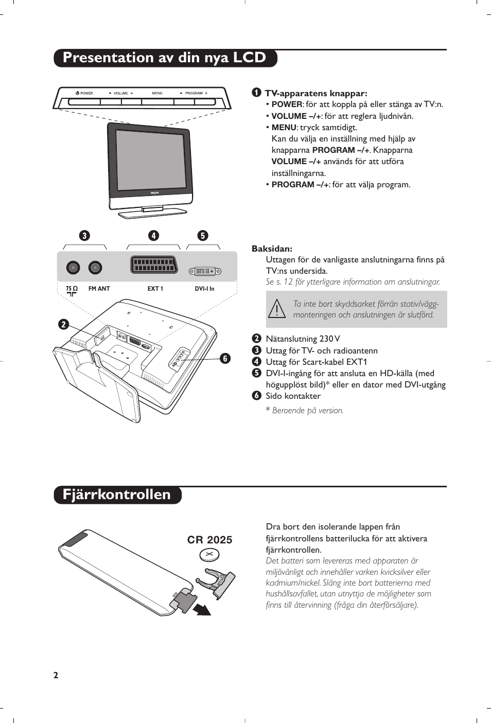 Presentation av din nya lcd fjärrkontrollen | Philips 20HF5335D User Manual | Page 11 / 25