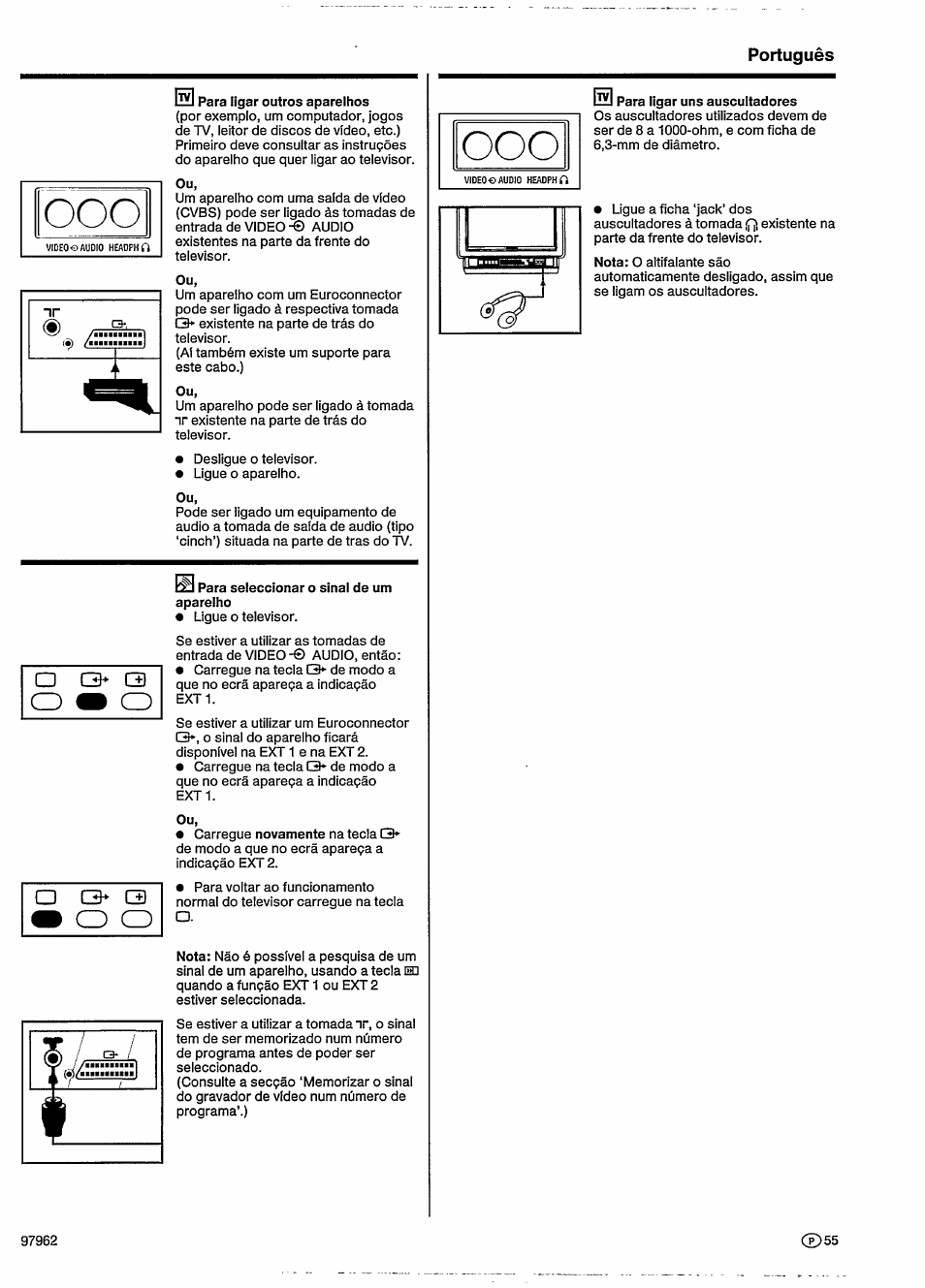 Portugués | Philips 14GR2330 User Manual | Page 11 / 14