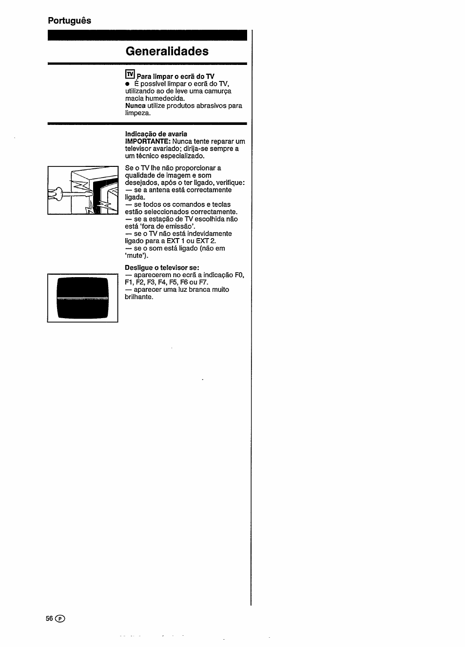 Generalidades, Portugués | Philips 14GR2330 User Manual | Page 12 / 14