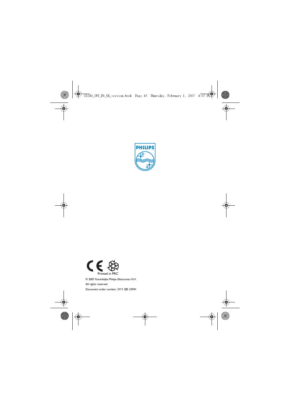 Philips CD 240  EN User Manual | Page 42 / 42