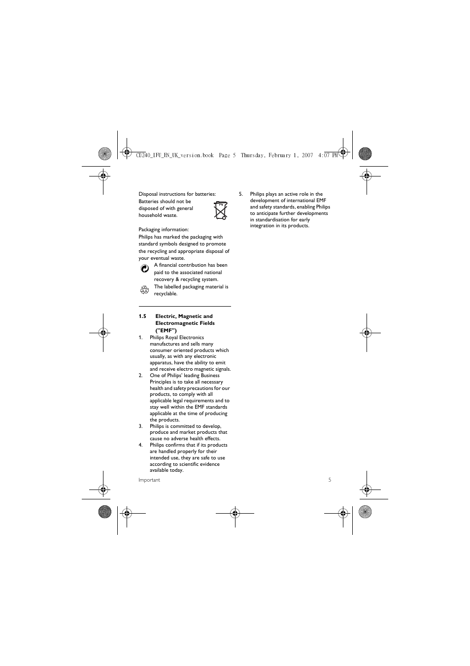 Philips CD 240  EN User Manual | Page 7 / 42