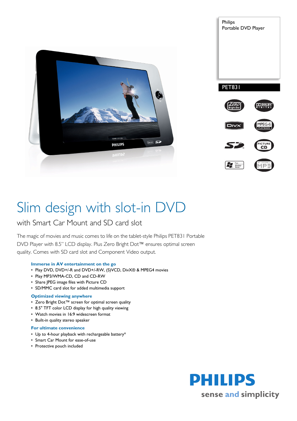 Philips PET83 User Manual | 2 pages