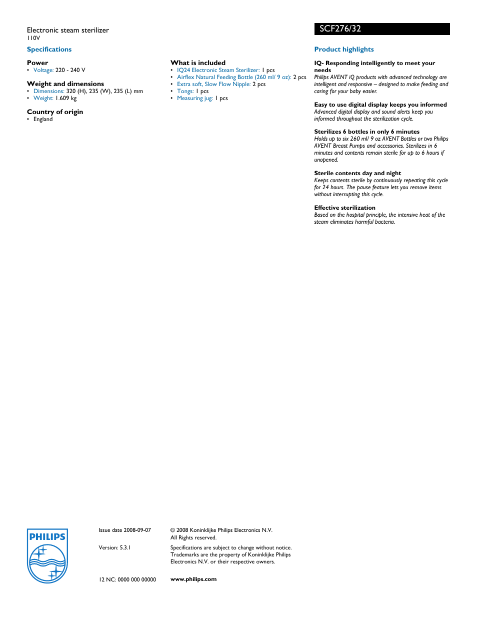 Philips SCF276/32 User Manual | Page 2 / 2