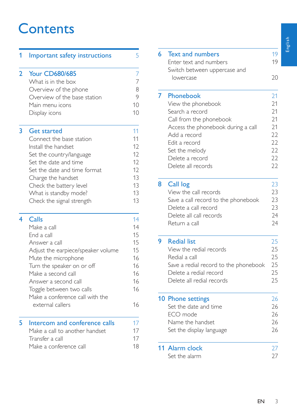 Philips CD685 User Manual | Page 3 / 48