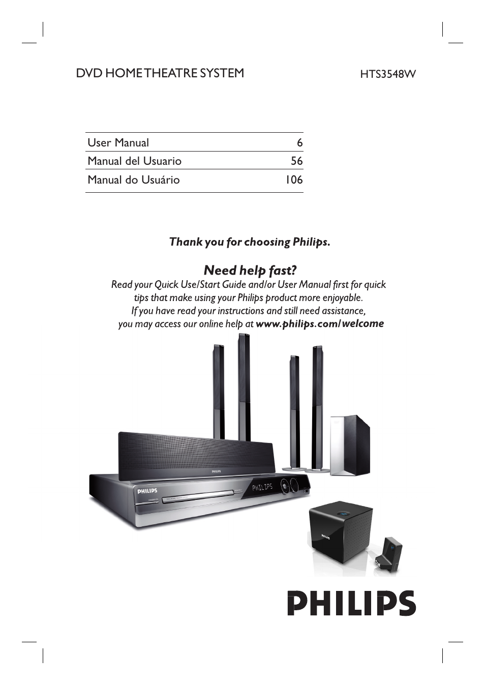 Philips HTS3548W User Manual | 55 pages